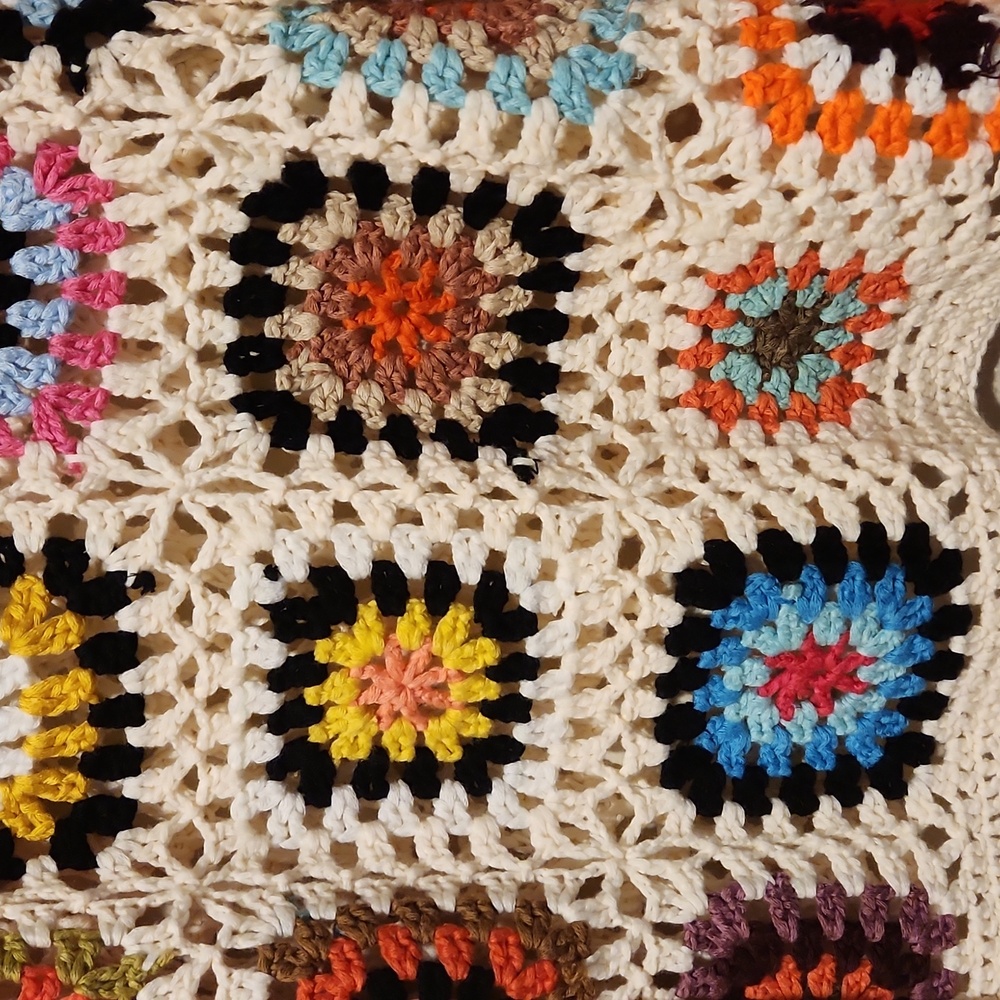 ❤️ NWOT! DEBUT CROCHETED CROPPED PATCHWORK SWEATE… - image 8